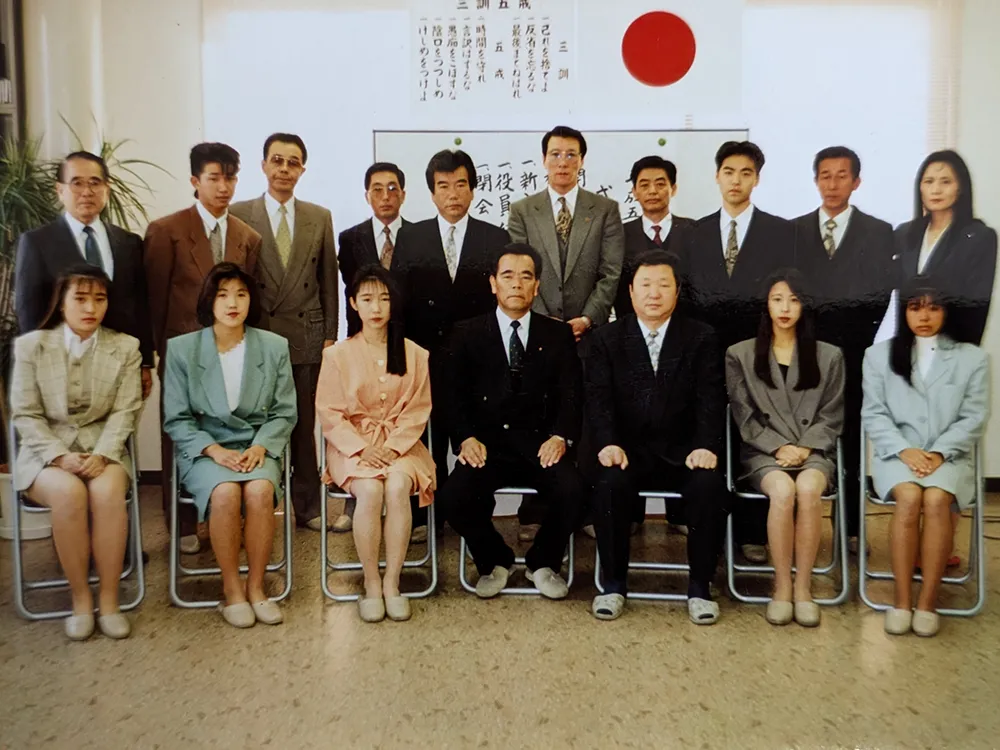 入社式の集合写真